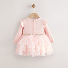 Load image into Gallery viewer, Pink Baby Long Sleeve Tutu Dress (0-18mths)