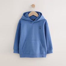 Load image into Gallery viewer, Mid Blue Smile Sign Off Hoodie (3-12yrs)