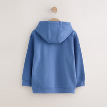 Load image into Gallery viewer, Mid Blue Smile Sign Off Hoodie (3-12yrs)