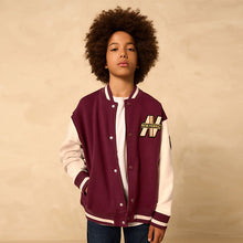 Load image into Gallery viewer, Berry Red Graphic Print Bomber Jacket (3-12yrs)