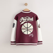 Load image into Gallery viewer, Berry Red Graphic Print Bomber Jacket (3-12yrs)