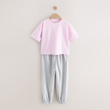 Load image into Gallery viewer, Green/Pink Love Slogan Jogger Pyjamas 3 Pack (4-12yrs)