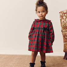 Load image into Gallery viewer, Red Check Long Sleeve Collar Dress (3mths-6yrs)