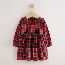 Load image into Gallery viewer, Red Check Long Sleeve Collar Dress (3mths-6yrs)