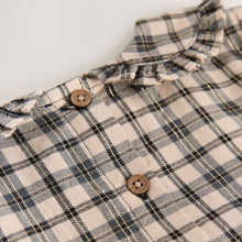 Load image into Gallery viewer, Neutral Check Long Sleeve Collar Dress (3mths-6yrs)