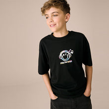 Load image into Gallery viewer, Black Smile Headphones Relaxed Fit Short Sleeve Graphic T-Shirt (3-12yrs)