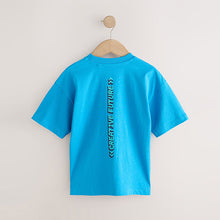 Load image into Gallery viewer, Cobalt Blue Pixel Smile Relaxed Fit Short Sleeve Graphic T-Shirt (3-12yrs)