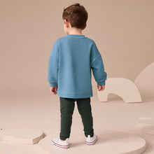 Load image into Gallery viewer, Blue Long Sleeve Top and Leggings Set (3mths-6yrs)