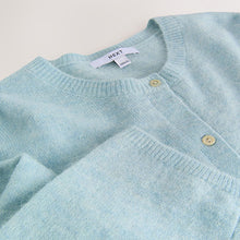 Load image into Gallery viewer, Light Blue Soft Touch Crew Neck Knitted Cardigan With Wool