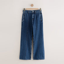 Load image into Gallery viewer, Dark Blue Seam Front Straight Leg Jeans