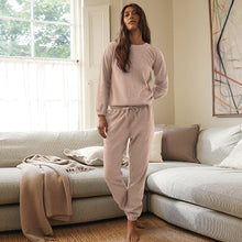 Load image into Gallery viewer, Neutral Cosy Waffle Long Sleeve Pyjamas