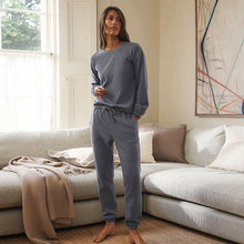 Load image into Gallery viewer, Slate Grey Cosy Waffle Long Sleeve Pyjamas
