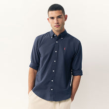 Load image into Gallery viewer, Navy Blue Regular Fit Long Sleeve Oxford Shirt