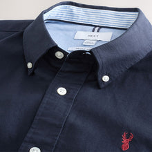 Load image into Gallery viewer, Navy Blue Regular Fit Long Sleeve Oxford Shirt