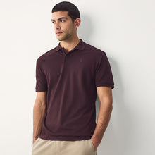 Load image into Gallery viewer, Burgundy Red Regular Fit Short Sleeve Pique Polo Shirt