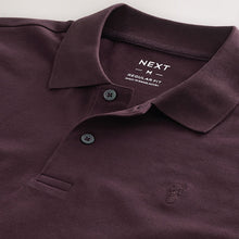 Load image into Gallery viewer, Burgundy Red Regular Fit Short Sleeve Pique Polo Shirt