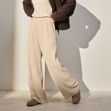 Load image into Gallery viewer, Ecru Wide Leg Soft Cord Trousers