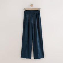 Load image into Gallery viewer, Navy Side Stitch Wide Leg Trousers