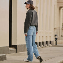 Load image into Gallery viewer, Light Blue Ankle Straight Leg Carpenter Jeans