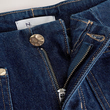Load image into Gallery viewer, Indigo Blue N Premium High Rise Patch Pocket Comfort Stretch Wide Leg Jeans