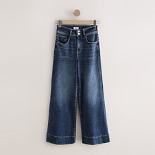 Load image into Gallery viewer, Dark Blue High Rise Stretch Wide Leg Jeans