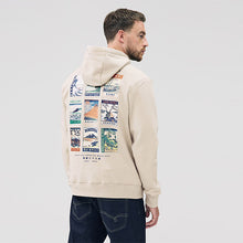 Load image into Gallery viewer, Neutral Ecru Overhead Hoodie Hokusai Graphic Sweat Top