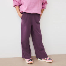 Load image into Gallery viewer, Berry Purple 1 Pack Wide Leg Jersey Trousers (5-6yrs)