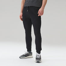 Load image into Gallery viewer, Black Skinny Fit Brushback Joggers