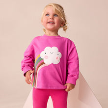 Load image into Gallery viewer, Pink Rainbow Cloud Character Long Sleeve T-Shirt (3mths-6yrs)