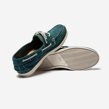 Load image into Gallery viewer, PHENIS Men's Boat Shoes Blue Suede Leather