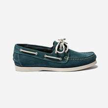 Load image into Gallery viewer, PHENIS Men's Boat Shoes Blue Suede Leather