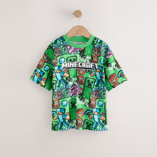 Load image into Gallery viewer, Green All Over Print Single Minecraft T-Shirt (3-12yrs)