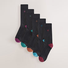 Load image into Gallery viewer, Black Rich Heel Cushioned Sole Comfort Socks