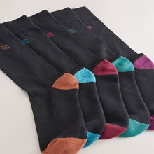 Load image into Gallery viewer, Black Rich Heel Cushioned Sole Comfort Socks