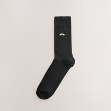 Load image into Gallery viewer, Black Sports Cars Fun Embroidered Socks 5 Pack