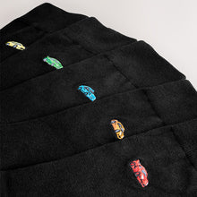 Load image into Gallery viewer, Black Sports Cars Fun Embroidered Socks 5 Pack