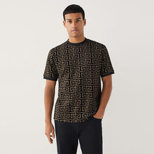 Load image into Gallery viewer, Black/Gold Smart Flocked T-Shirt