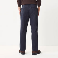 Load image into Gallery viewer, Blue Single Pleat Regular Relaxed Tapered Fit Stretch Chinos Trousers
