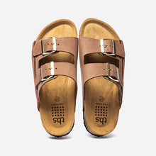 Load image into Gallery viewer, Women's Fancy Leather Mules and Brown Buckles