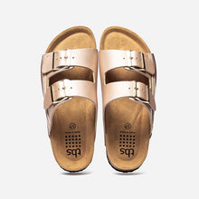 Load image into Gallery viewer, Women's Fancy Leather Mules and Beige Buckles