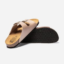 Load image into Gallery viewer, Women's Fancy Leather Mules and Beige Buckles