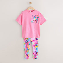 Load image into Gallery viewer, Pink Floral Unicorn T-Shirt and Leggings Set (3-12yrs)