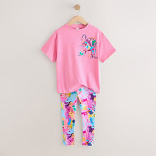 Load image into Gallery viewer, Pink Floral Unicorn T-Shirt and Leggings Set (3-12yrs)