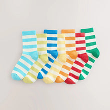Load image into Gallery viewer, Multi Bright Stripe Cotton Rich Socks 7 Pack