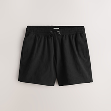 Load image into Gallery viewer, Black Waffle Texture 5 Inch Swim Shorts
