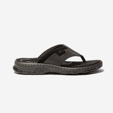 Load image into Gallery viewer, JAFFARE Men's Comfort Ortholite Leather Flip-Flops Black and Brown