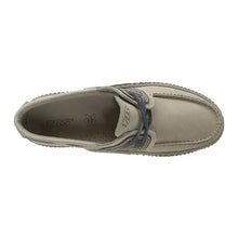 Load image into Gallery viewer, Men's Boat Shoes Beige and Navy Leather