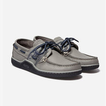 Load image into Gallery viewer, Men's Boat Shoes Grey Leather