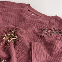 Load image into Gallery viewer, Rust Brown Sequin Star T-Shirt (4-12yrs)