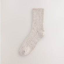 Load image into Gallery viewer, Tonal Neutral Thermal Wool Blend Ankle Socks 3 Pack With Silk